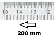 HORIZONTAL FLEXIBLE RULE CLASS II RIGHT TO LEFT 200 MM SECTION 13x0,5 MM<BR>REF : RGH96-D2200B050